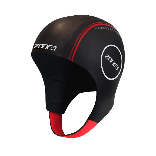 Zone3 Neoprene Swim Cap - Black/Red